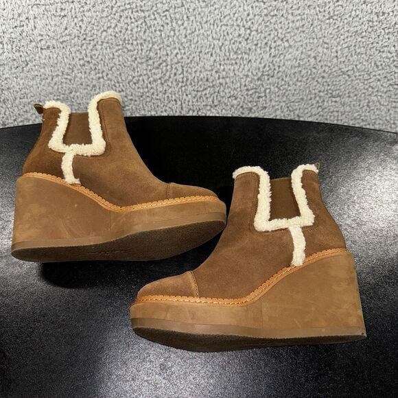 Sam Edelman Tan Ankle Boots with Cream Accents - Picture 4 of 8